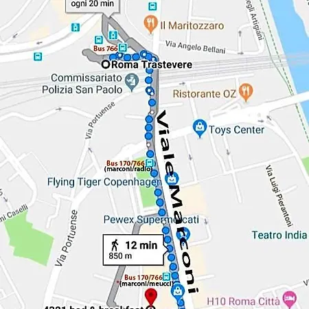 4321 Stazione Trastevere Konukevi Roma